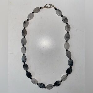 Black & White Rutilated Quartz Necklace